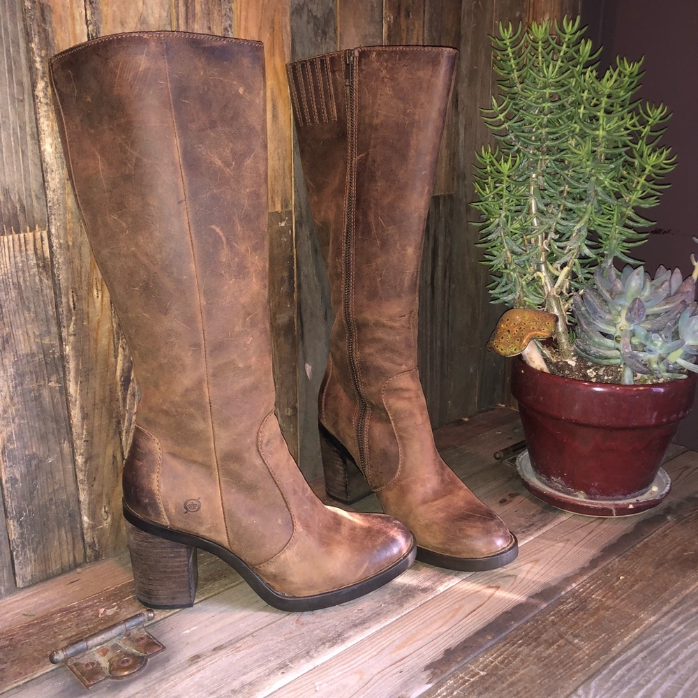 Born brown leather boots